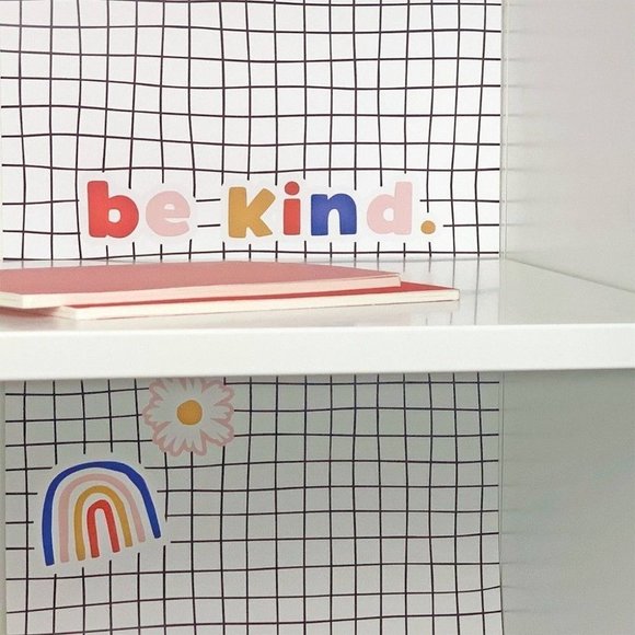 Paper Riot Co. Magnetic Locker Wallpaper Grid‎ Design Be Kind 2 Sheets 12"x18" - Picture 5 of 5